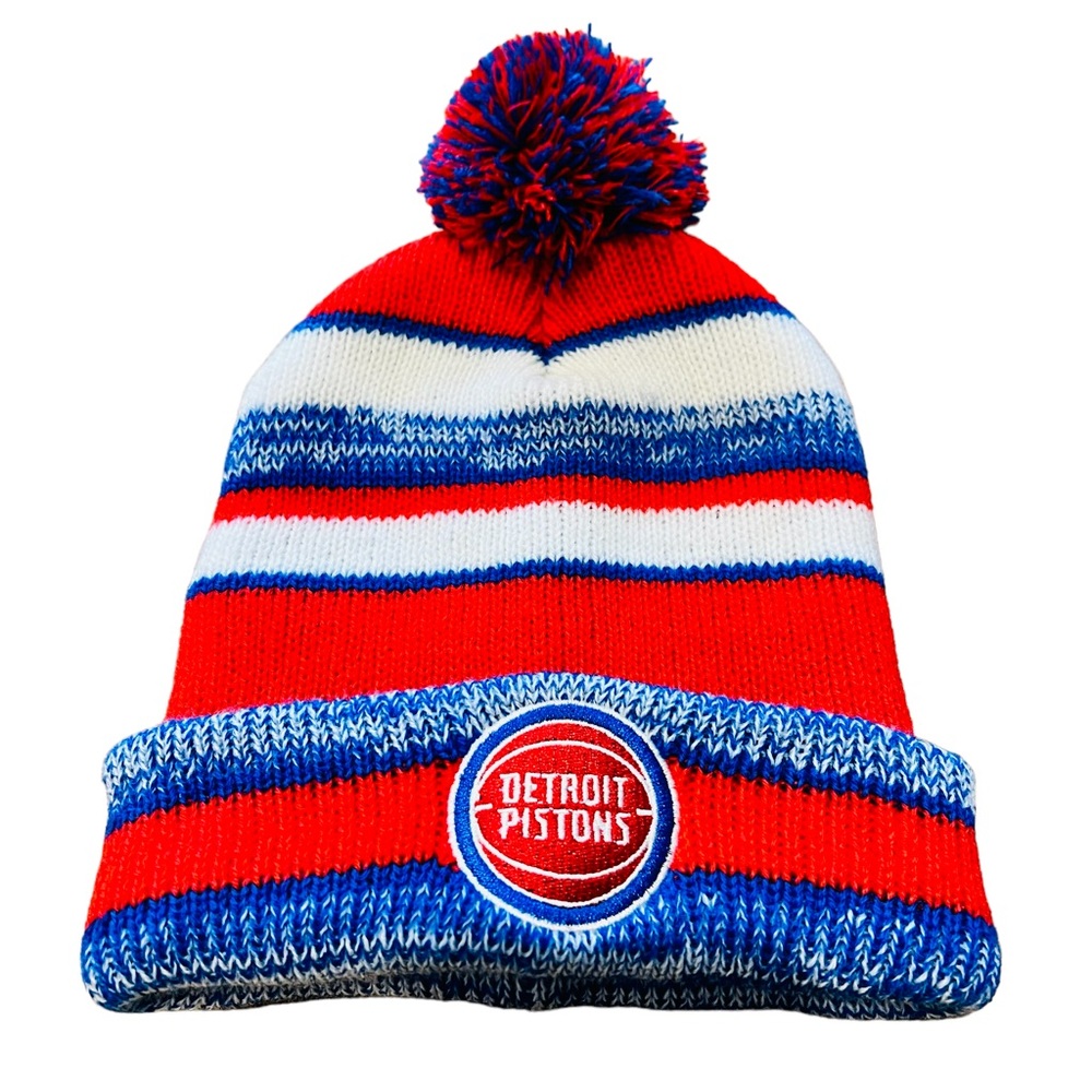 Hitwear Detroit Pistons Beanie Logo Pom Knit Hat